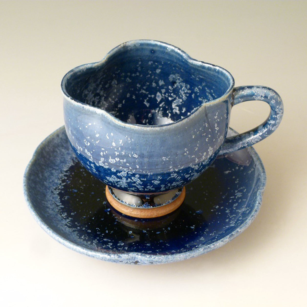 Galaxy Glaze Pottery Cup & Saucer　