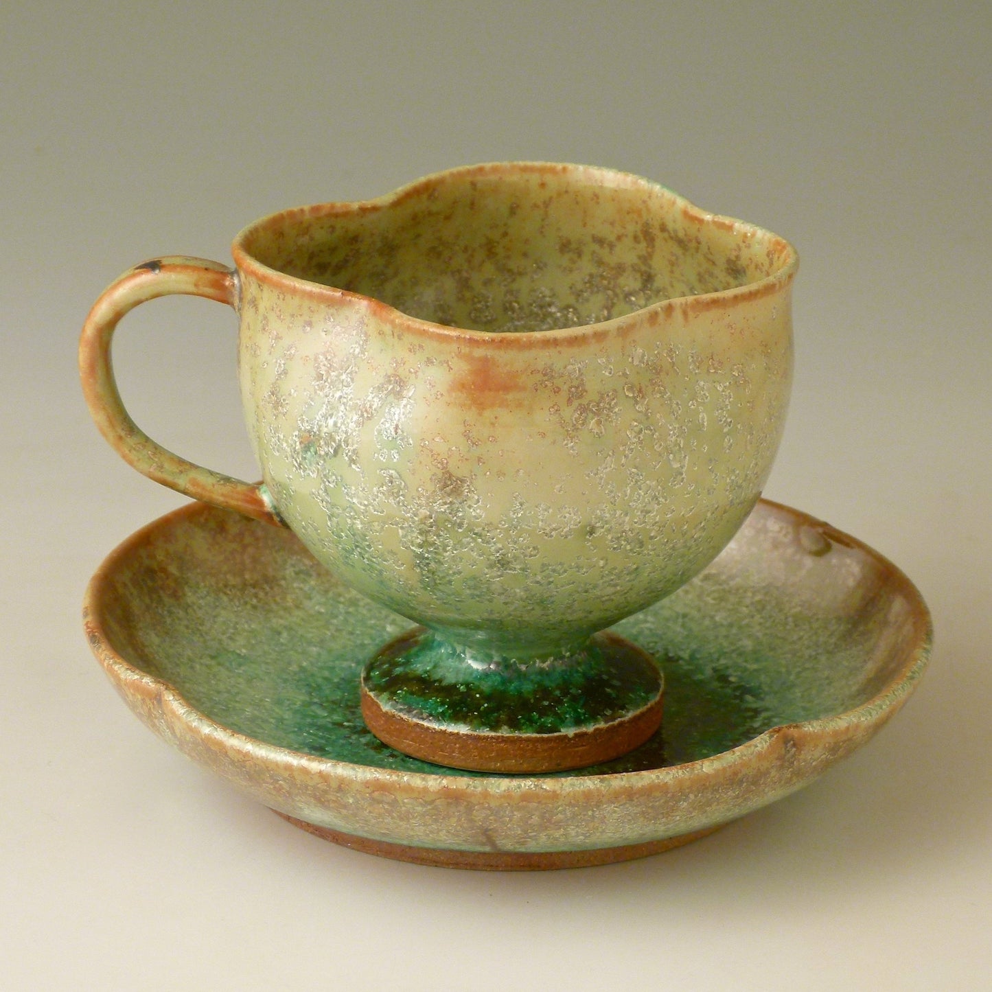 Galaxy Glaze Pottery Cup & Saucer　