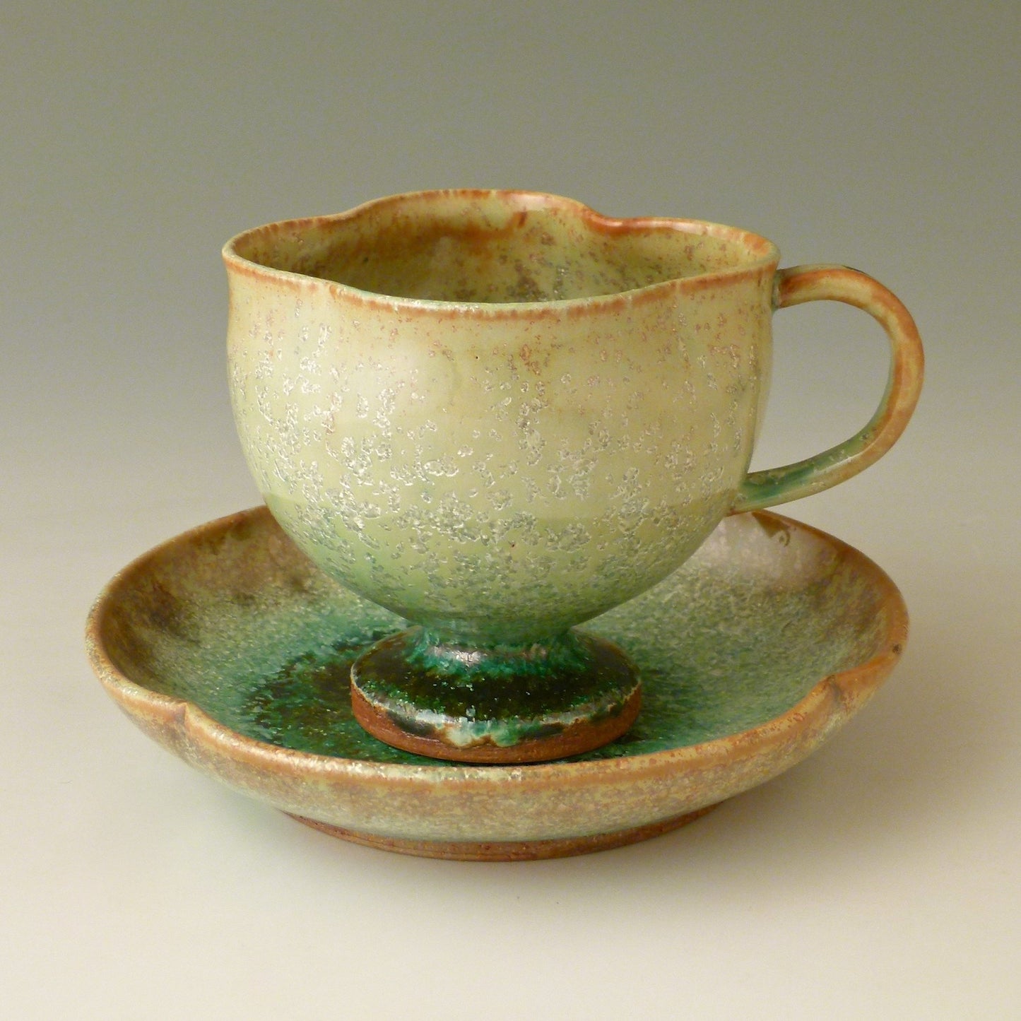 Galaxy Glaze Pottery Cup & Saucer　