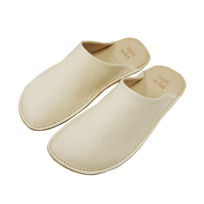 Room shoes "REELA" in  Waxed Leather Ivory