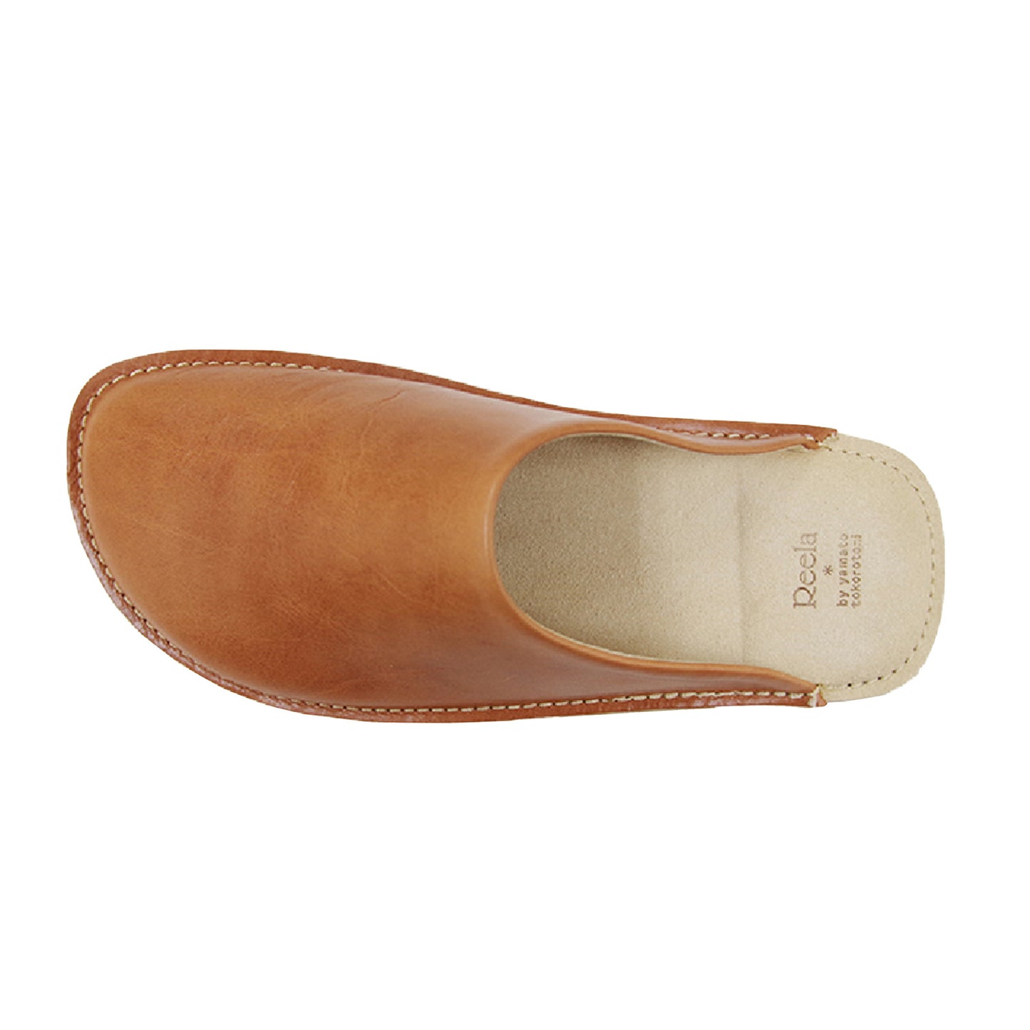 Room shoes "REELA" in  Waxed Leather Camel