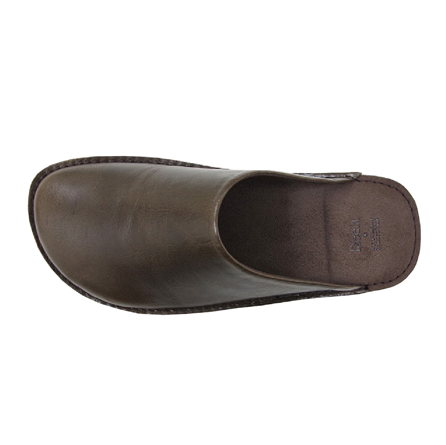 Room shoes "REELA" in  Waxed Leather Dark Brown