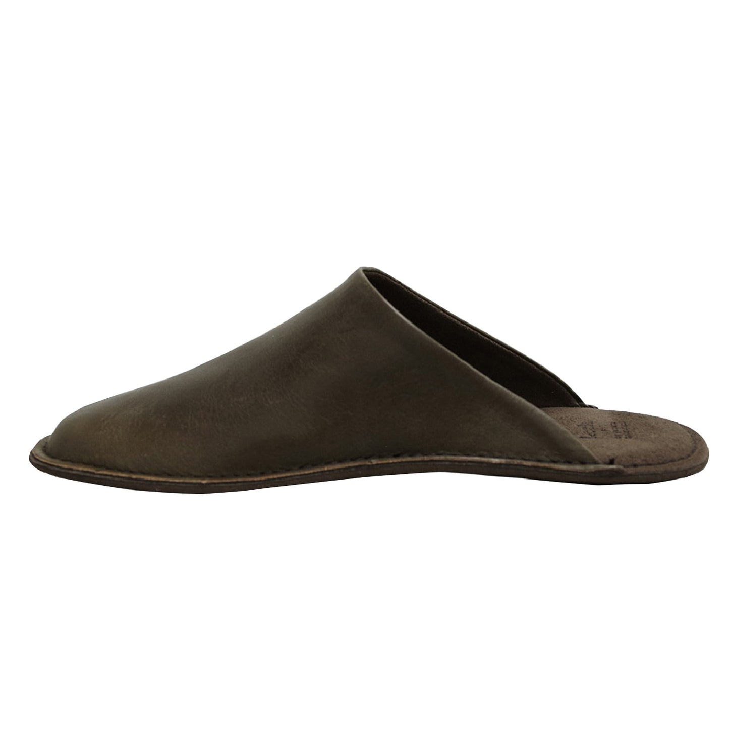 Room shoes "REELA" in  Waxed Leather Dark Brown
