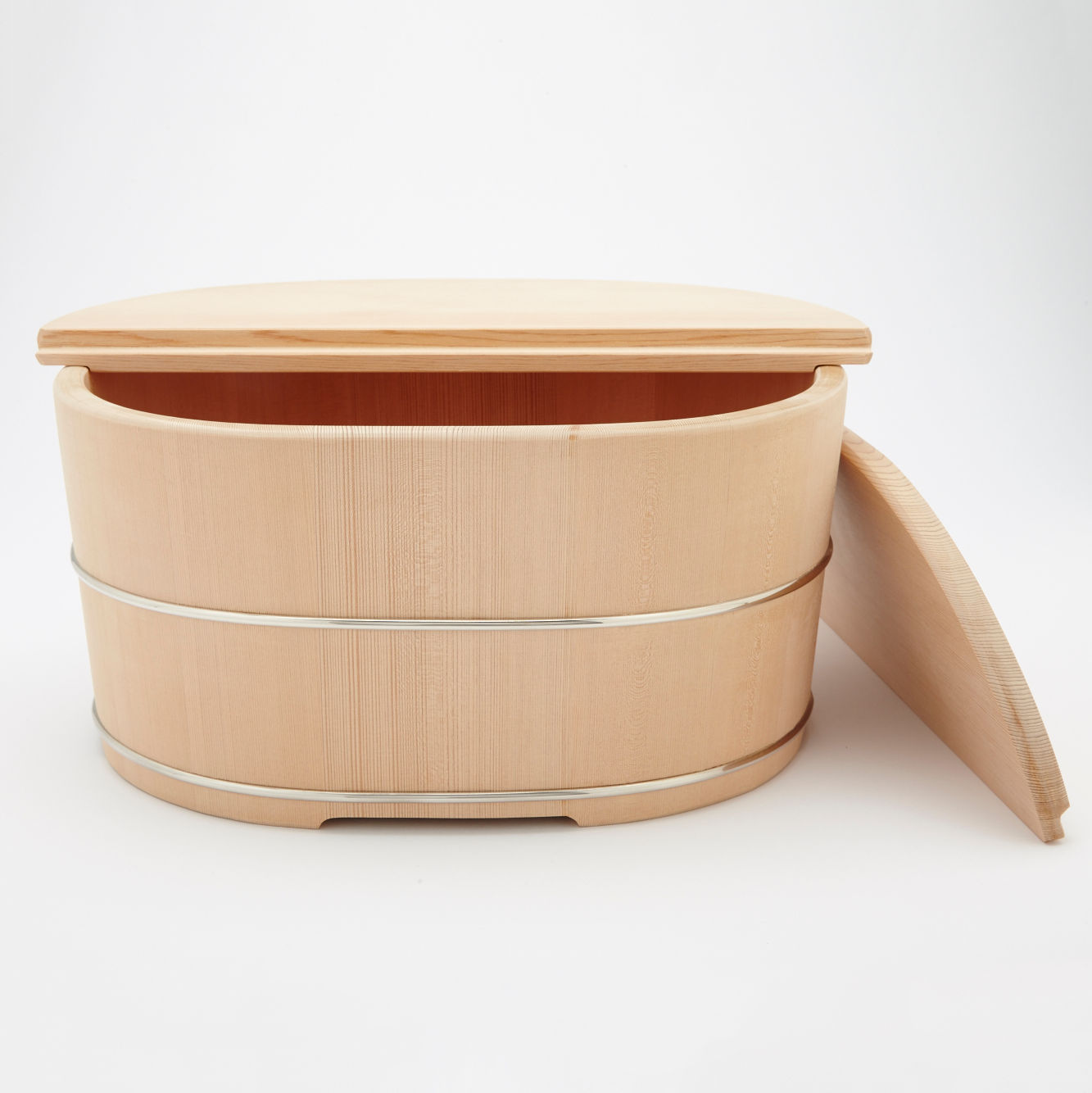 Natural Wood Oval Container