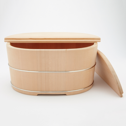 Natural Wood Oval Container