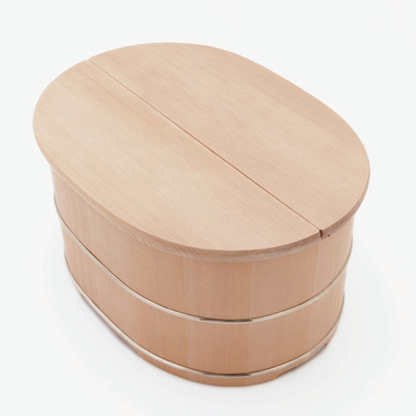 Natural Wood Oval Container