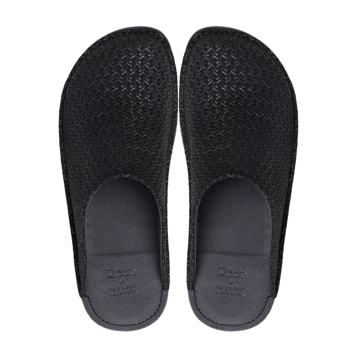 Room shoes "REELA" in Embossed Leather Black