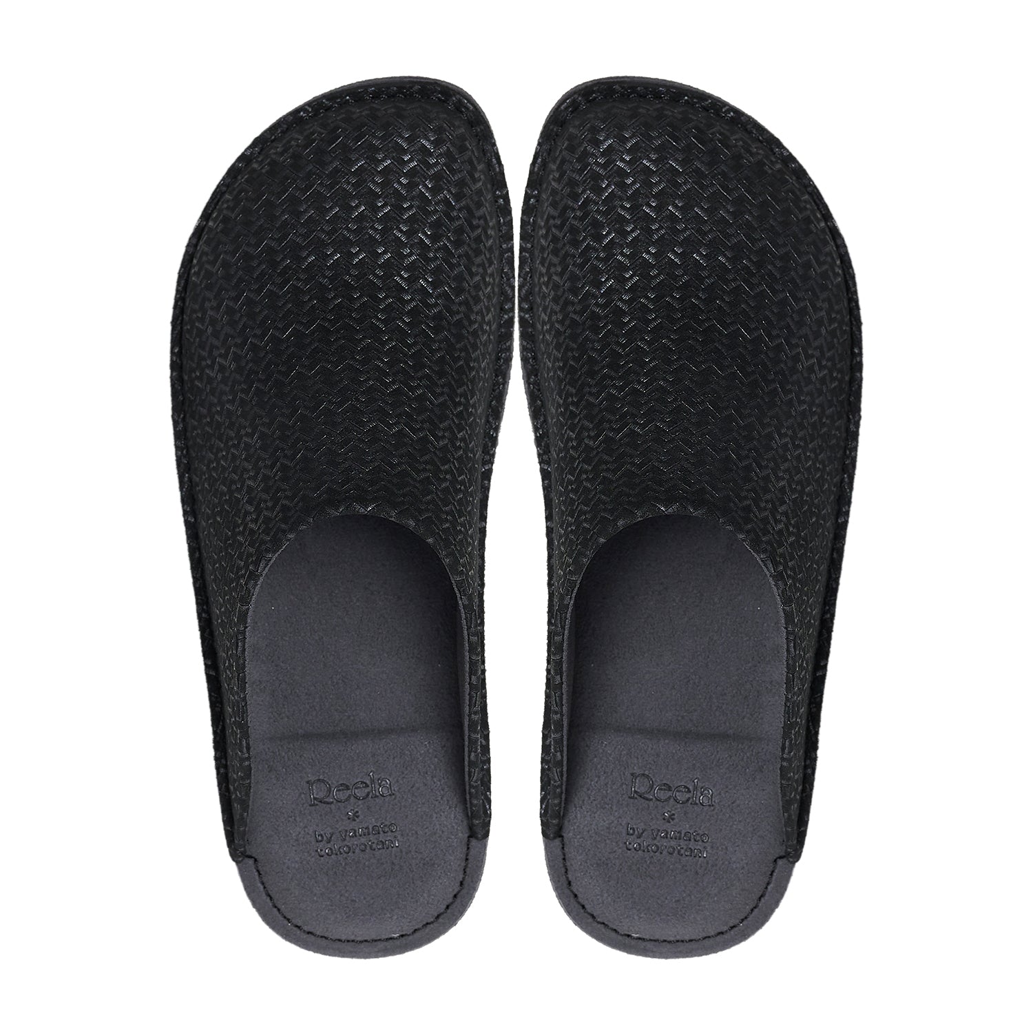 Room shoes "REELA" in Embossed Leather Black