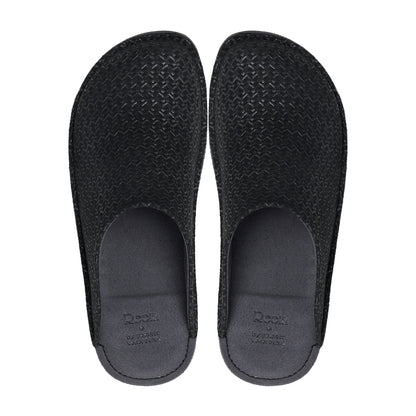 Room shoes "REELA" in Embossed Leather Black