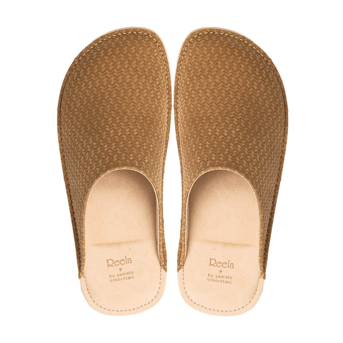 Room shoes "REELA" in Embossed Leather Beige