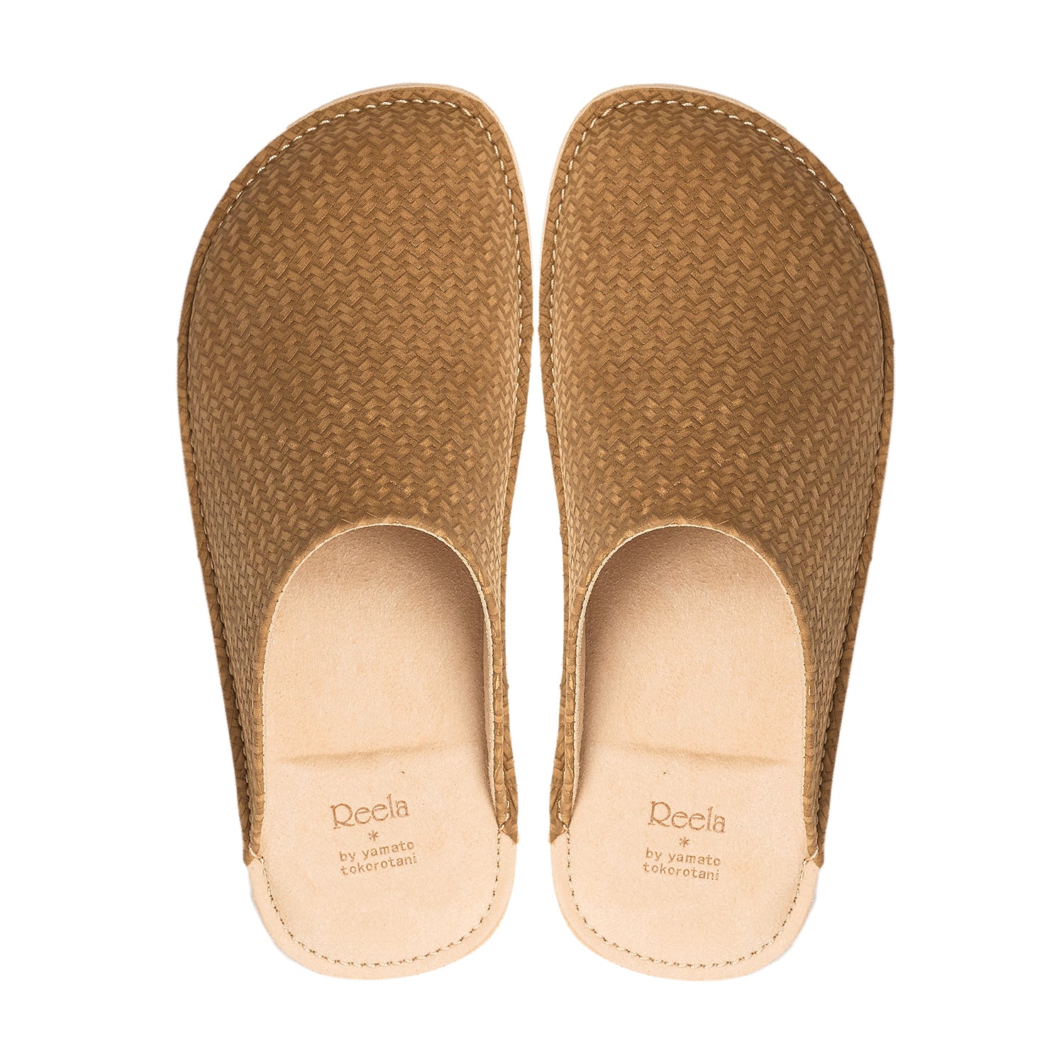 Room shoes "REELA" in Embossed Leather Beige