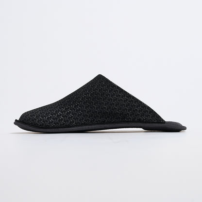 Room shoes "REELA" in Embossed Leather Black