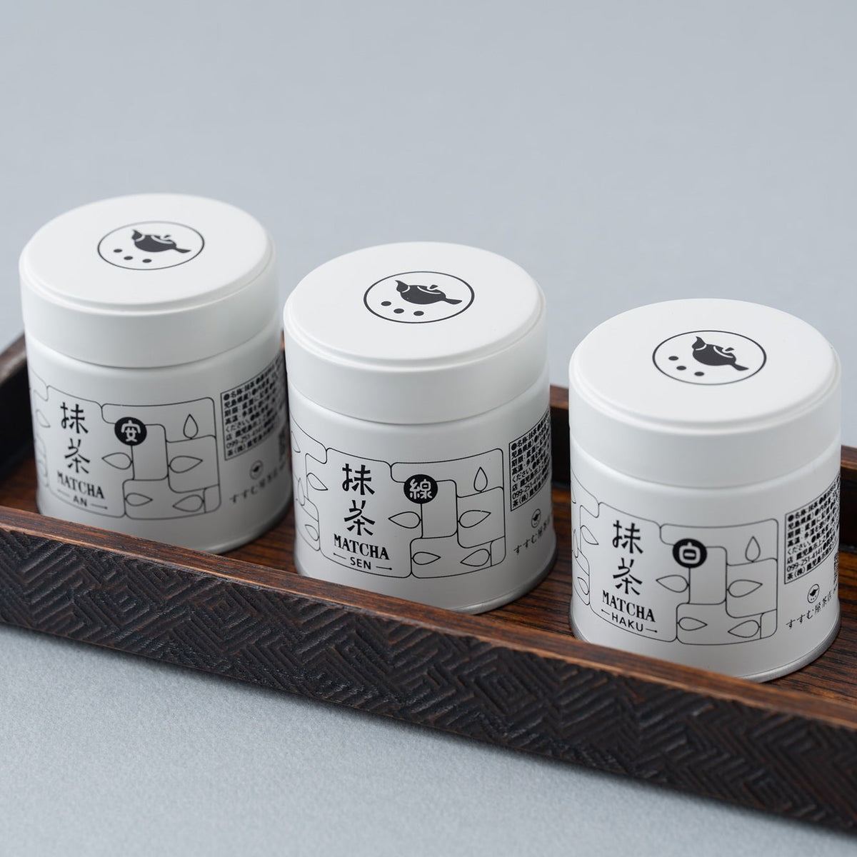 Susumuya Chaten Matcha Three-Tin Set (HAKU + SEN + AN)