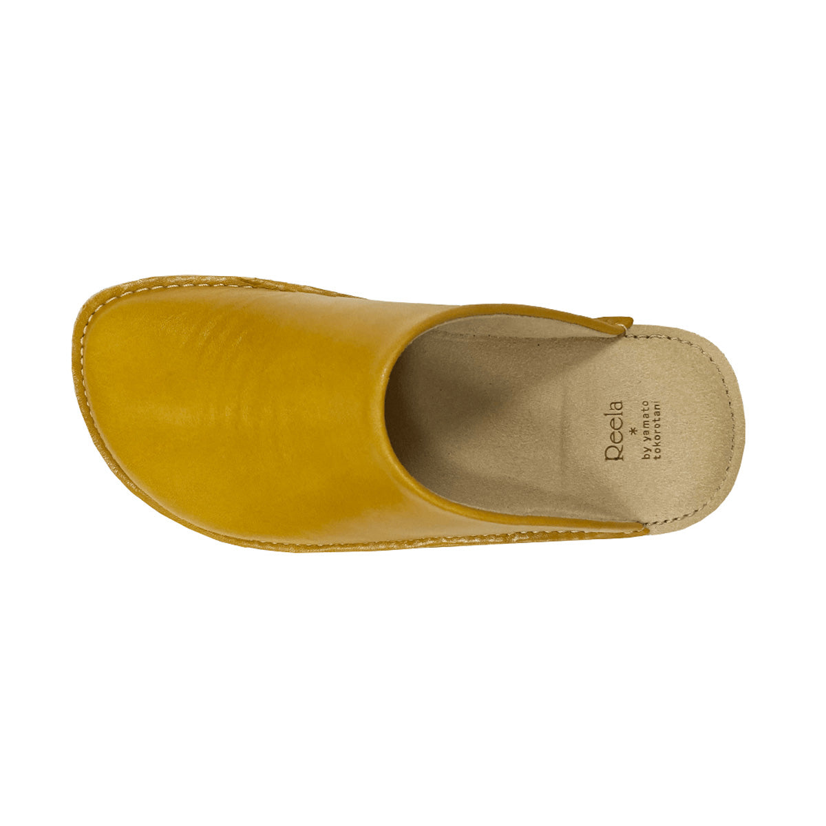 Room shoes "REELA" in Gloss Leather Mustard