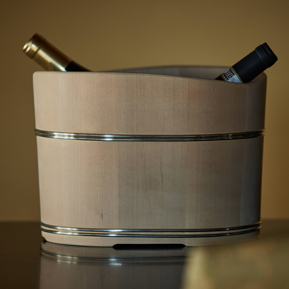 Natural Wood Oval Bottle Cooler