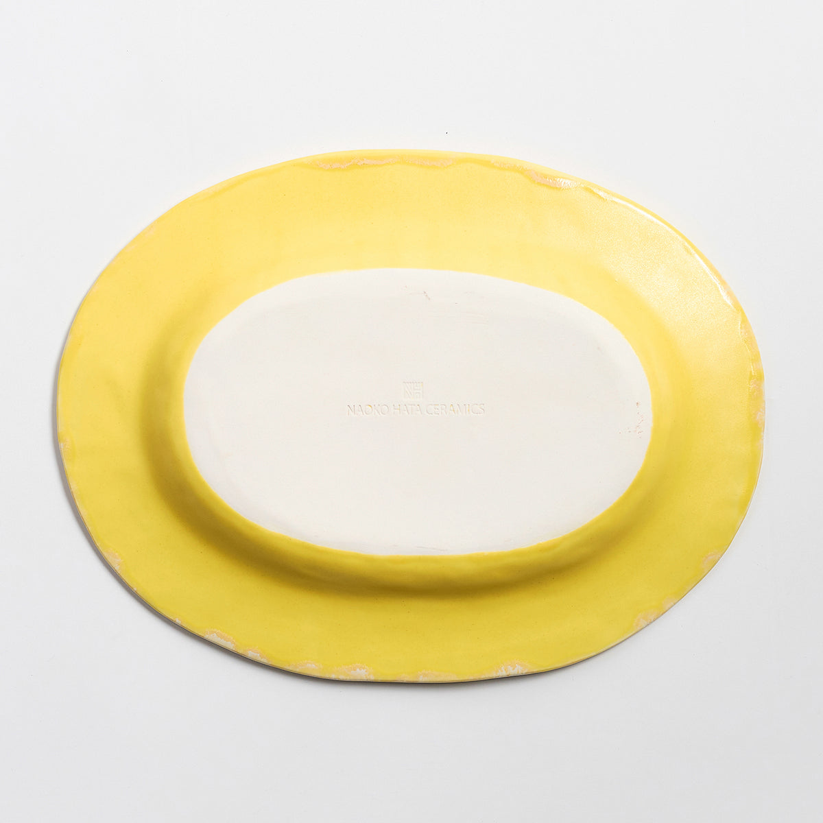 Naoko Hata Ceramics Oval Plate<br>Lemon Yellow
