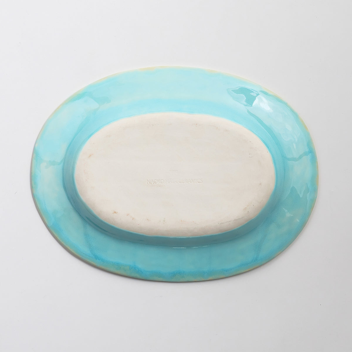 Naoko Hata Ceramics Oval Plate<br>Lake Water