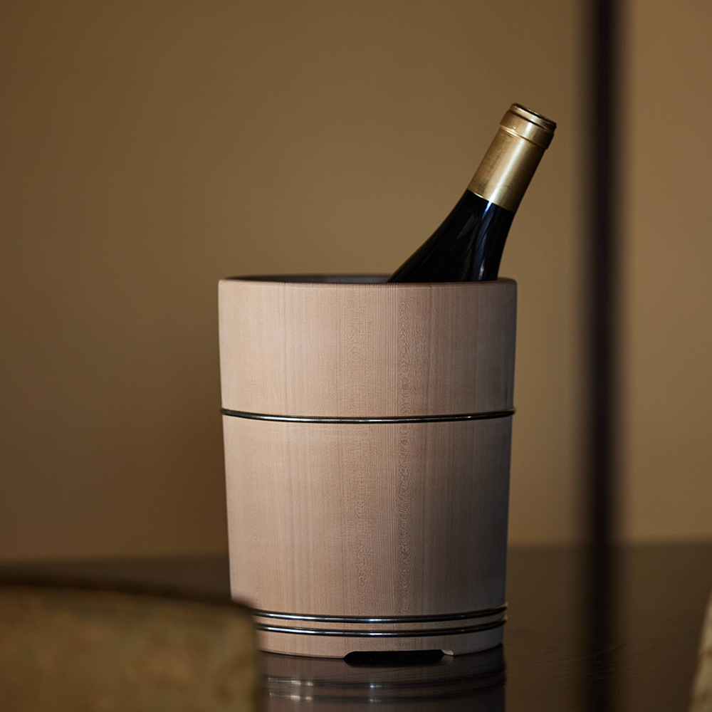 Natural Wood Bottle Cooler Oke-Ei Fukagawa Tokyo Japanese yuioke woodcraft wedding anniversary gift luxury