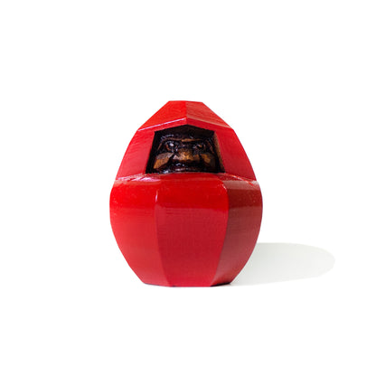 Vermilion Round Daruma figurine