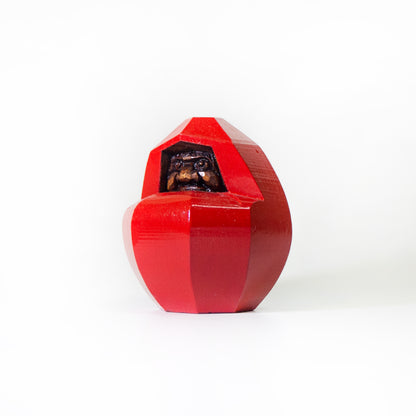 Vermilion Round Daruma figurine