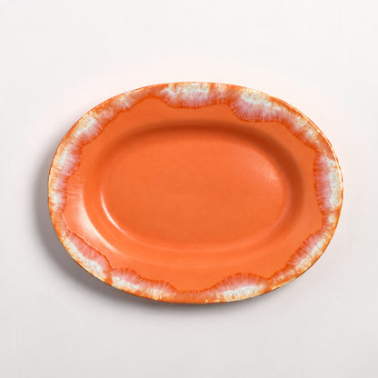 Naoko Hata Ceramics Oval Plate<br>Sunrise orange