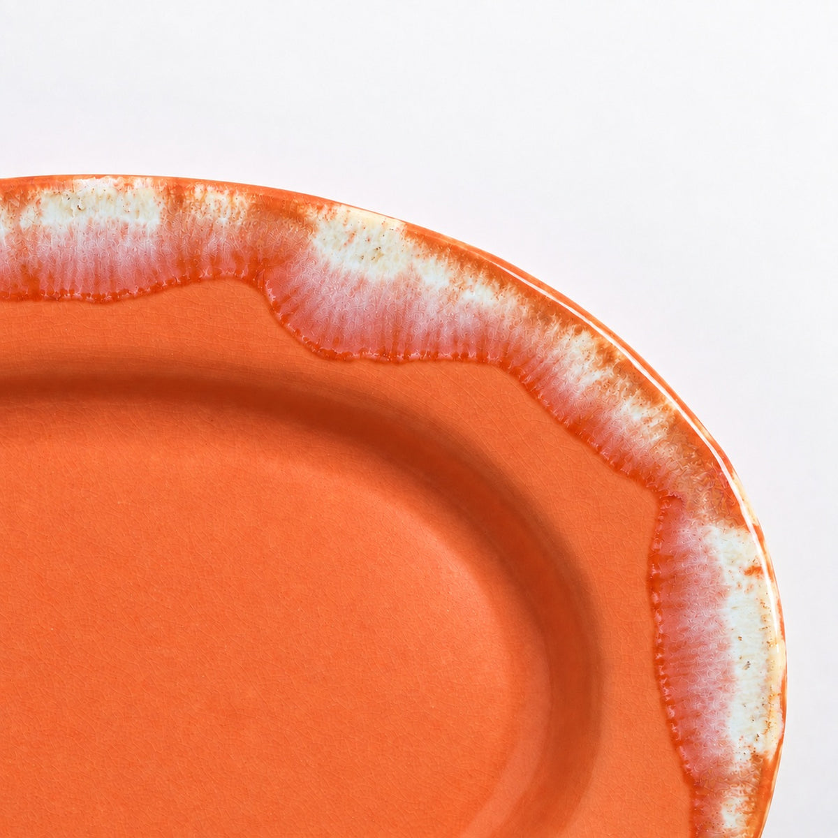 Naoko Hata Ceramics Oval Plate<br>Sunrise orange