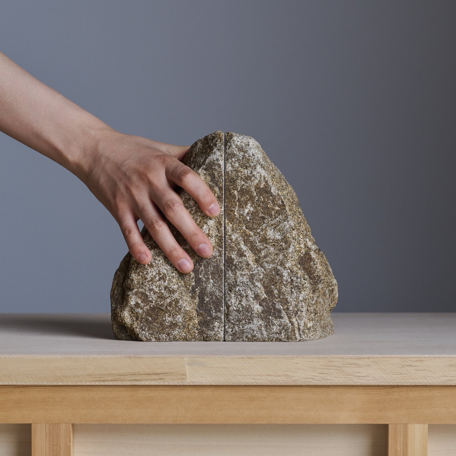 Handcrafted Stone Bookends | Split from a Single Granite Block