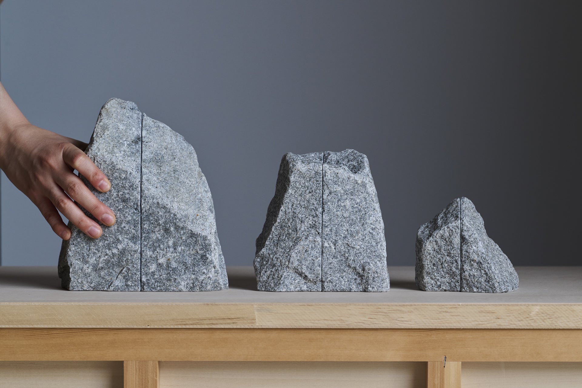 Aji Stone Bookends | Split from One Natural Granite Rock – By