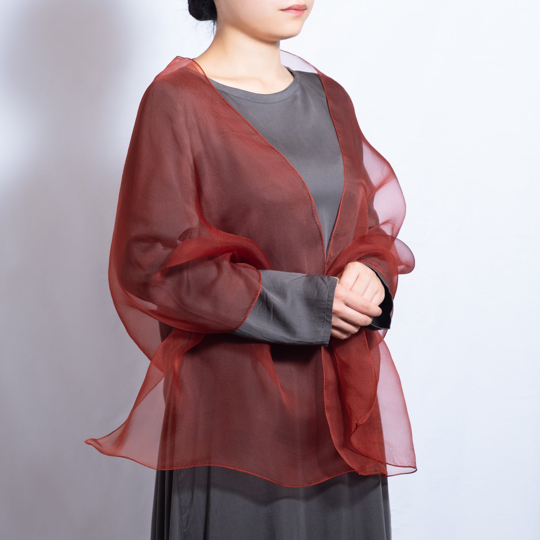 Atelier Shimura Silk Organza Stole<br>Akane