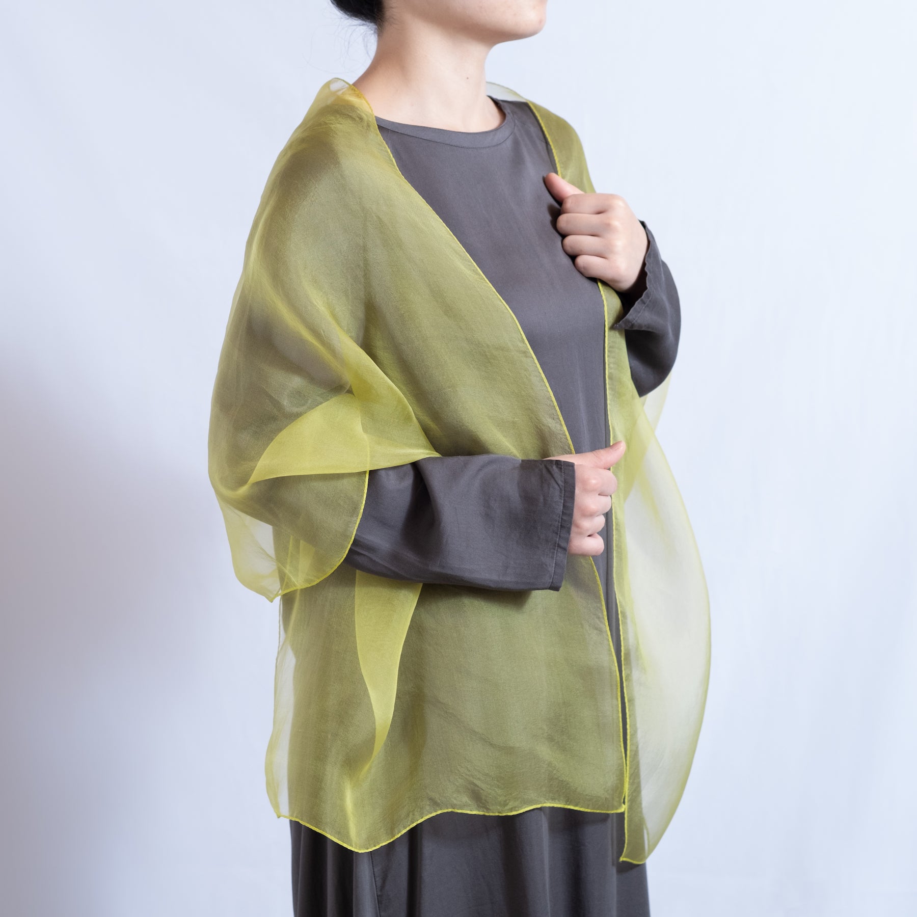 Atelier Shimura Silk Organza Stole<br>Wild Carrot