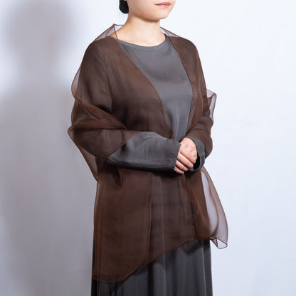 Atelier Shimura Silk Organza Stole<br>Onion Skin
