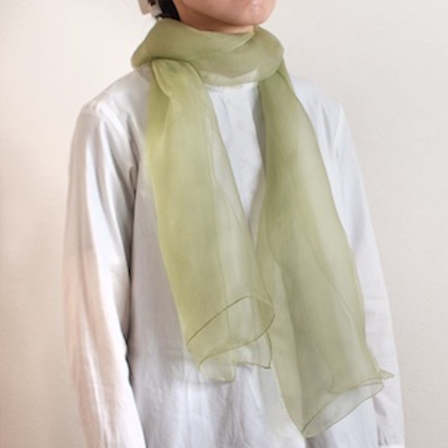 Atelier Shimura Silk Organza Stole<br> Kuzu