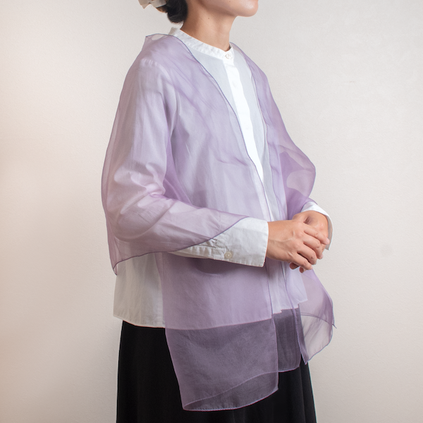 Atelier Shimura Silk Organza Stole<br> Shikon