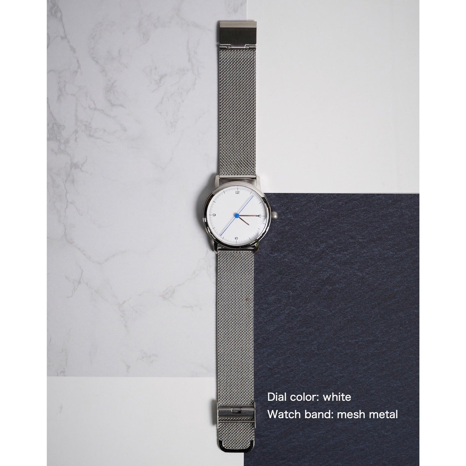 Dial color: white / watch band: mesh metal