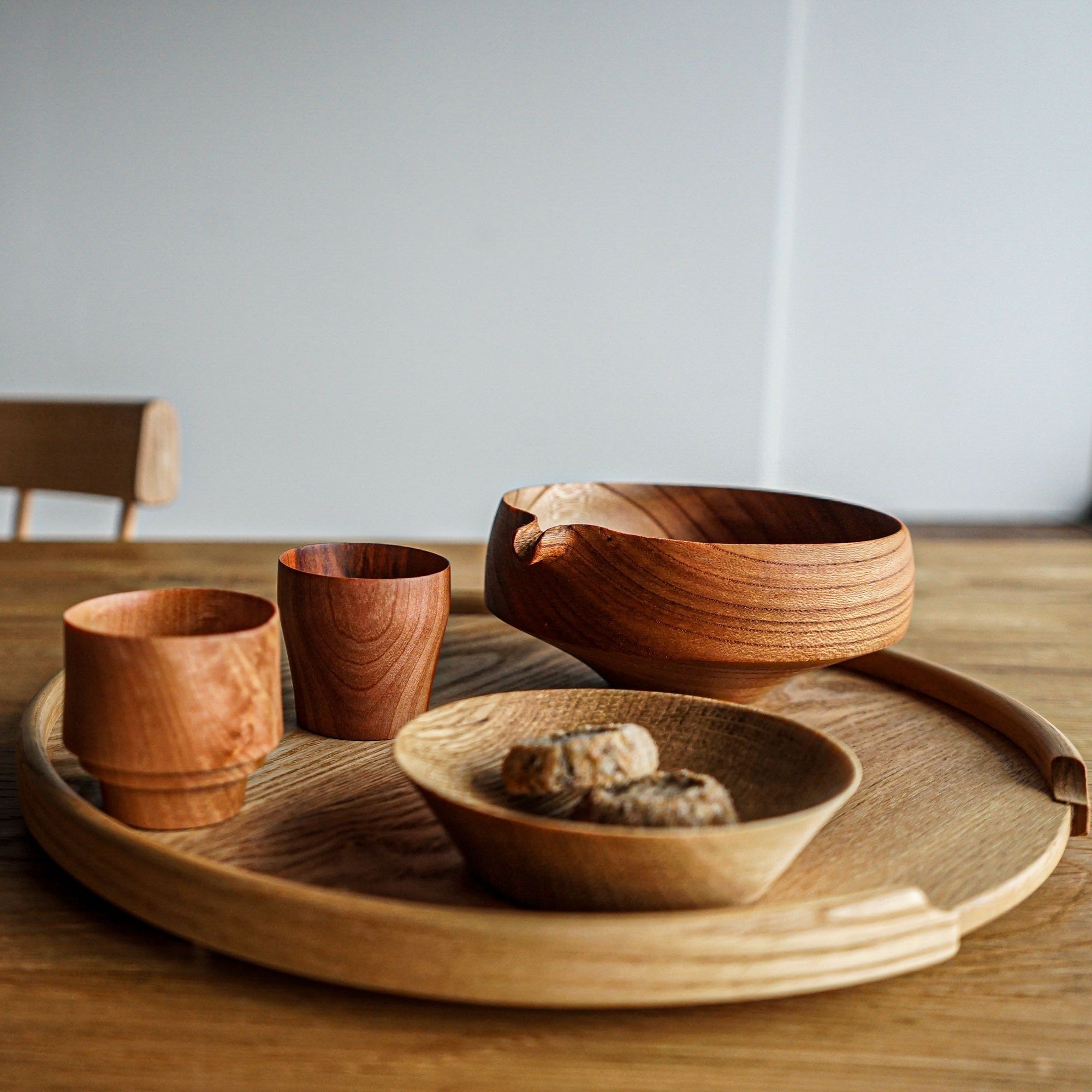 IGT WOOD TRAY Wウッドトレー W竹 CK-030 ② Wooden Stackable Tray ⚪︎ | By Emotion International
