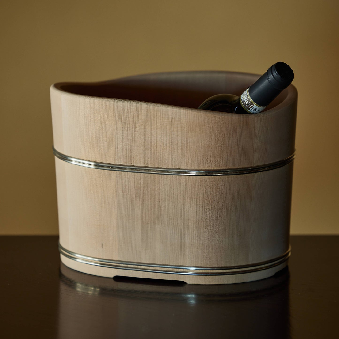 Natural Wood Oval Bottle Cooler