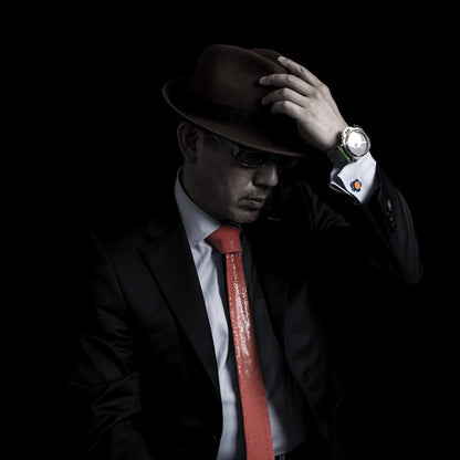 Stingray Leather Necktie<br>On-Body Image