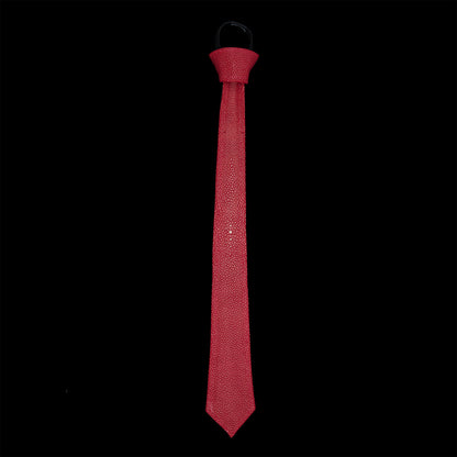 Stingray Leather Necktie<br>Red