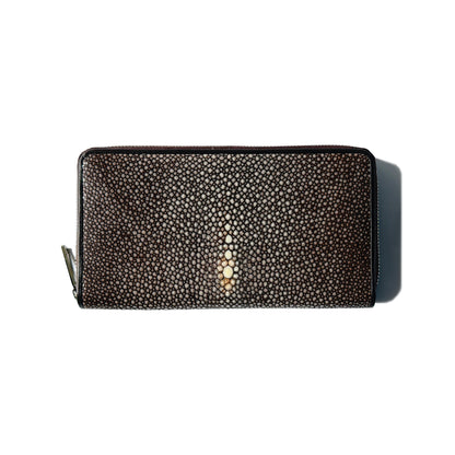 Go-One Stingray Leather Long Wallet<br>Brown