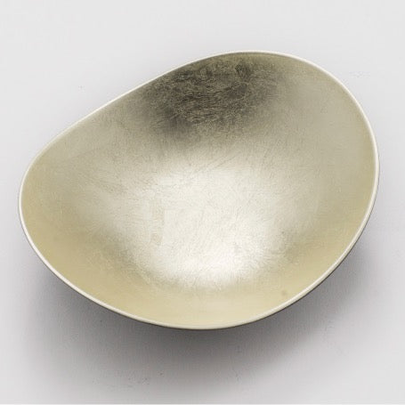 Hakuza Sumikeshi Gold Leaf Oval Bowl<br>Sada-iro / Full Coverage