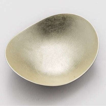 Hakuza Sumikeshi Gold Leaf Oval Bowl<br>Sada-iro / Full Coverage
