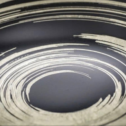 Hakuza Sumikeshi Gold Leaf Oval Bowl<br>Sada-iro / Brushstroke