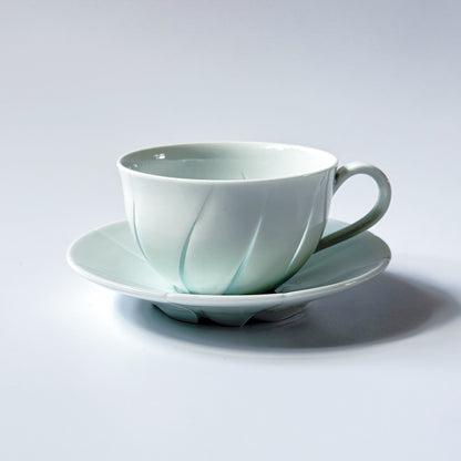 Tea Cup: Dia. 3.5 × H 2.2 in (90 × 55 mm)