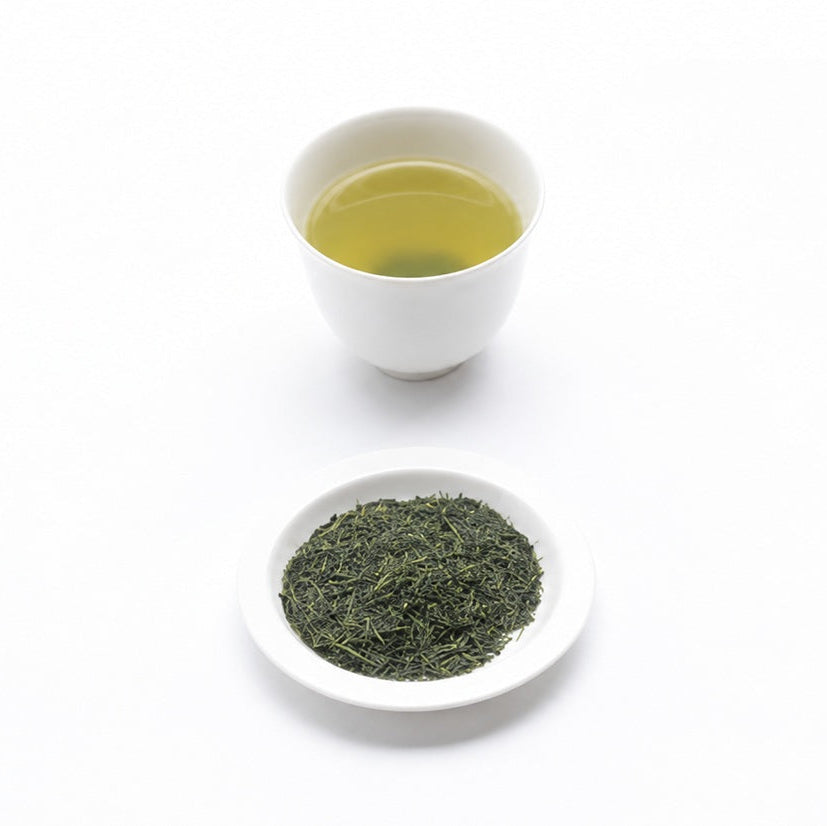 Brewed Sencha and Tea Leaves