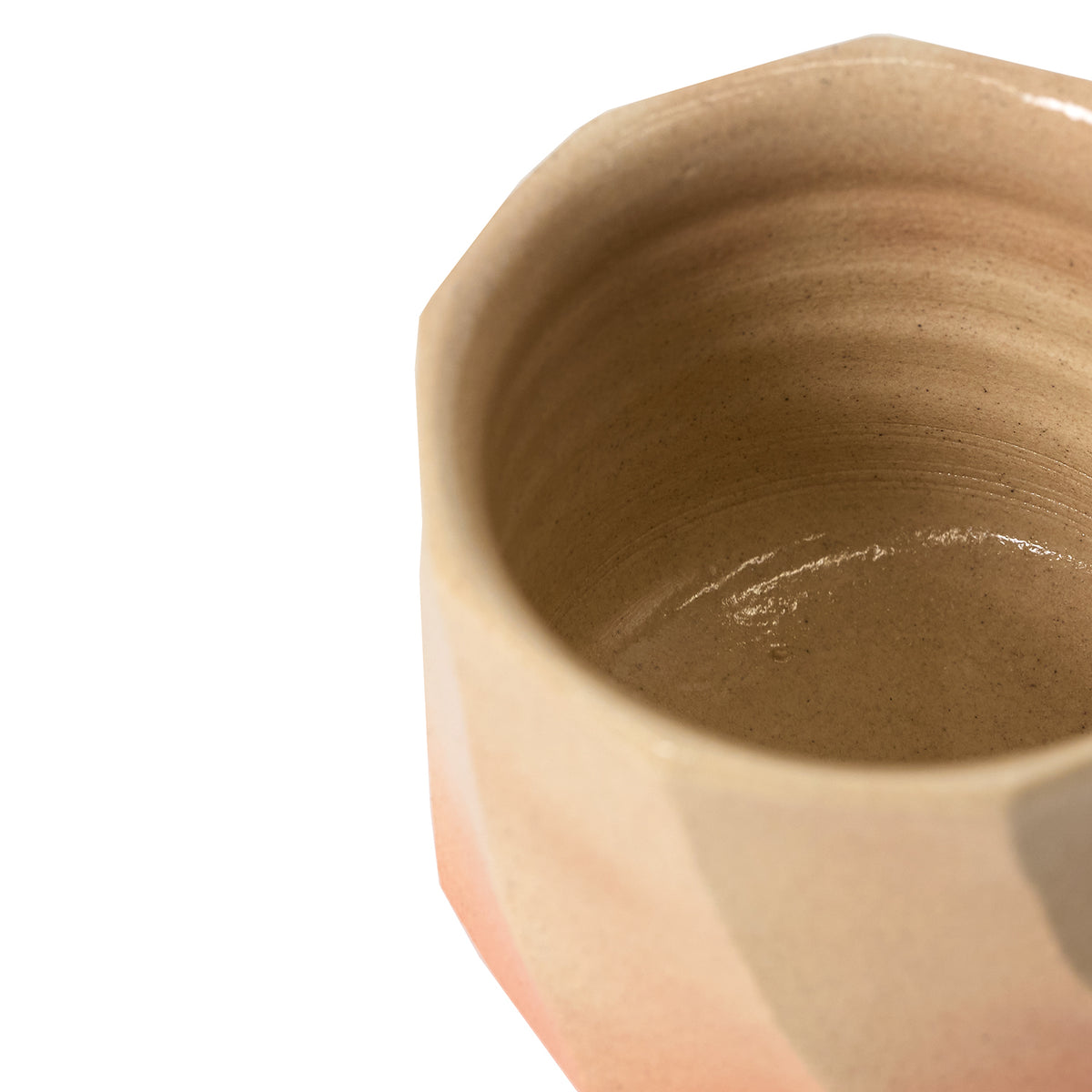 Zenemon Sakakura Hagi Ware Bevelled Teacup<br>Width 7.5 × depth 7.5 × height 7.5 cm / 2.9” × 2.9”× 2.9”