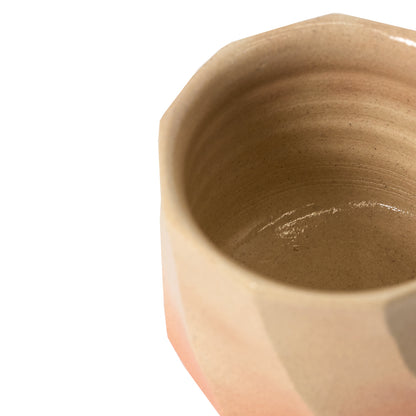 Zenemon Sakakura Hagi Ware Bevelled Teacup<br>Width 7.5 × depth 7.5 × height 7.5 cm / 2.9” × 2.9”× 2.9”