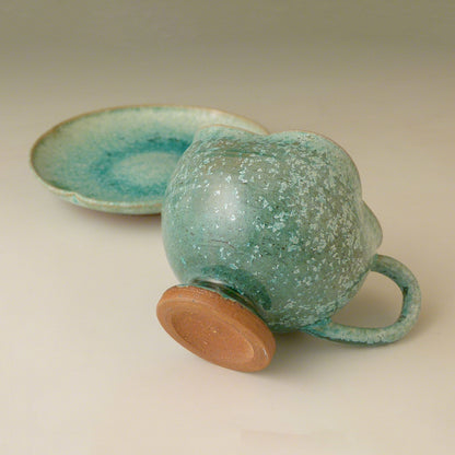 Galaxy Glaze Pottery Cup & Saucer