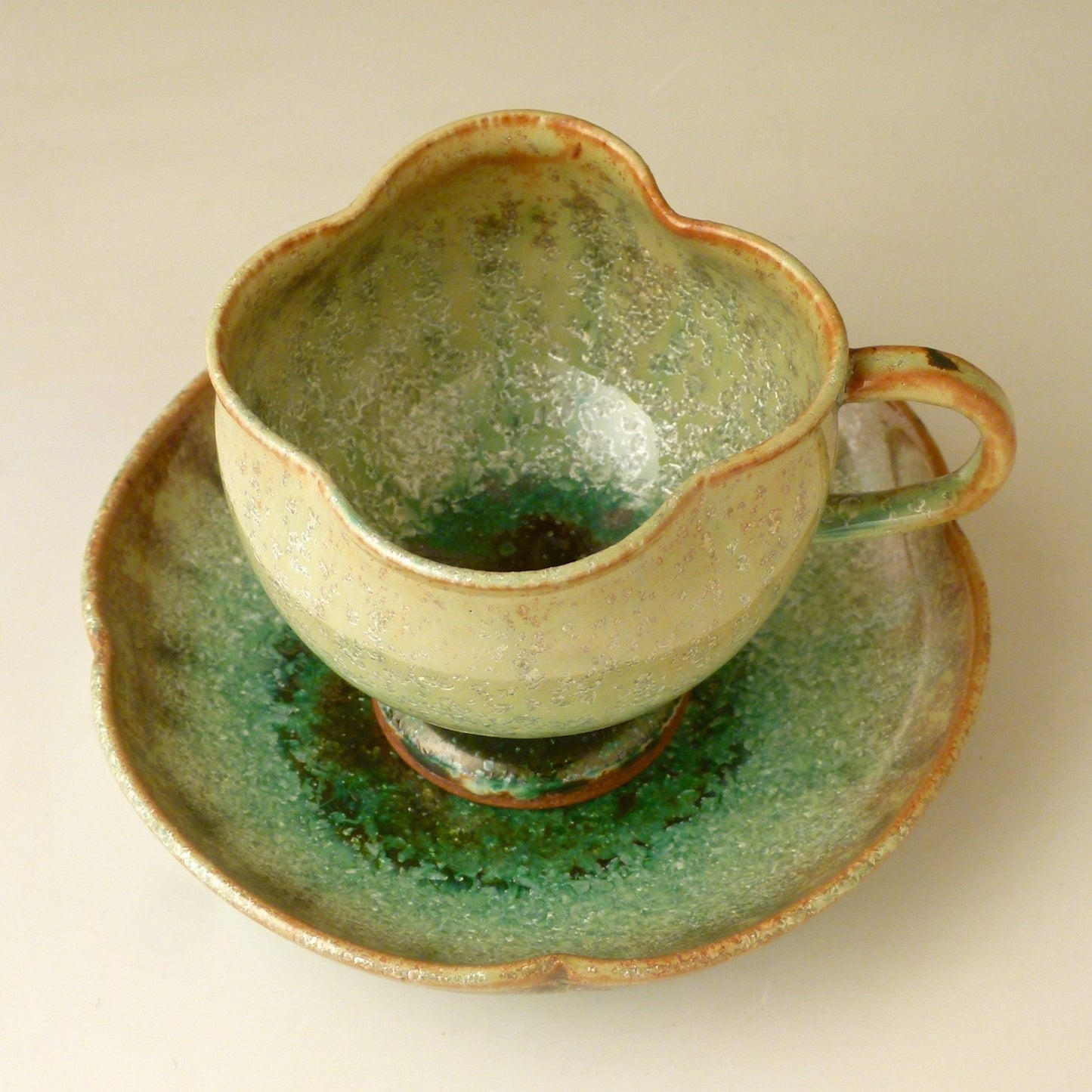 Galaxy Glaze Pottery Cup & Saucer　
