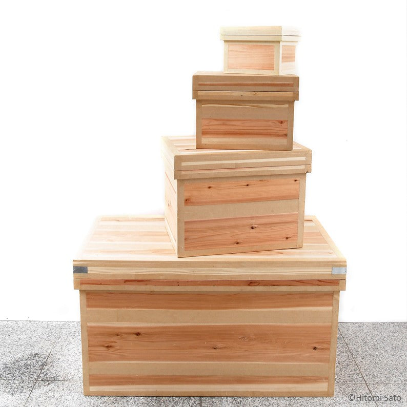 Maeda Kobo Japanese cedar storage boxes in multiple sizes